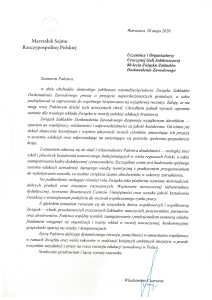 List Marszałek Sejmu RP